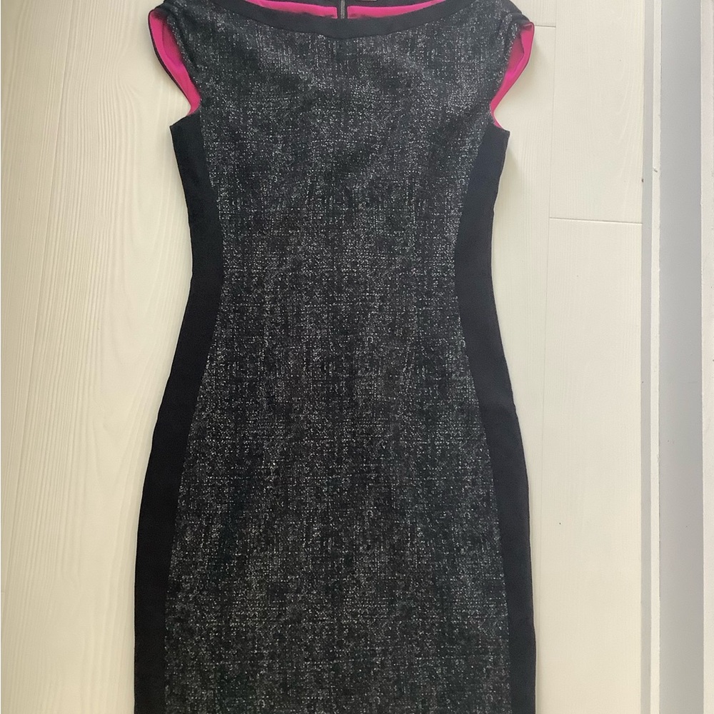 Elie Tahari Black and Pink Mini Dress
